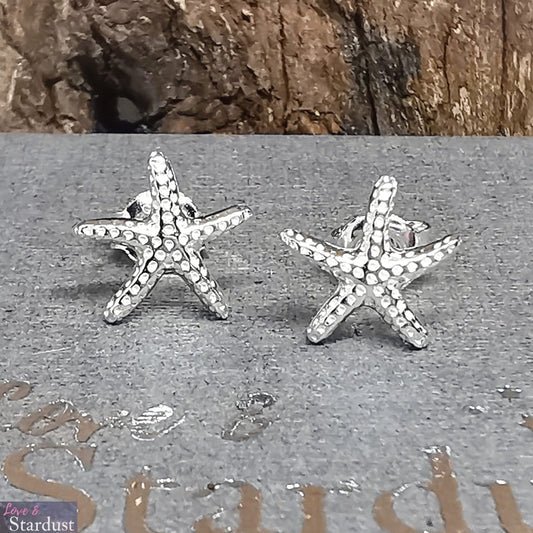 Sterling Silver Starfish Ear Studs Seaside Themed Gift