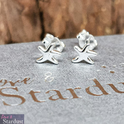 TINY STARFISH Sterling Silver Earrings