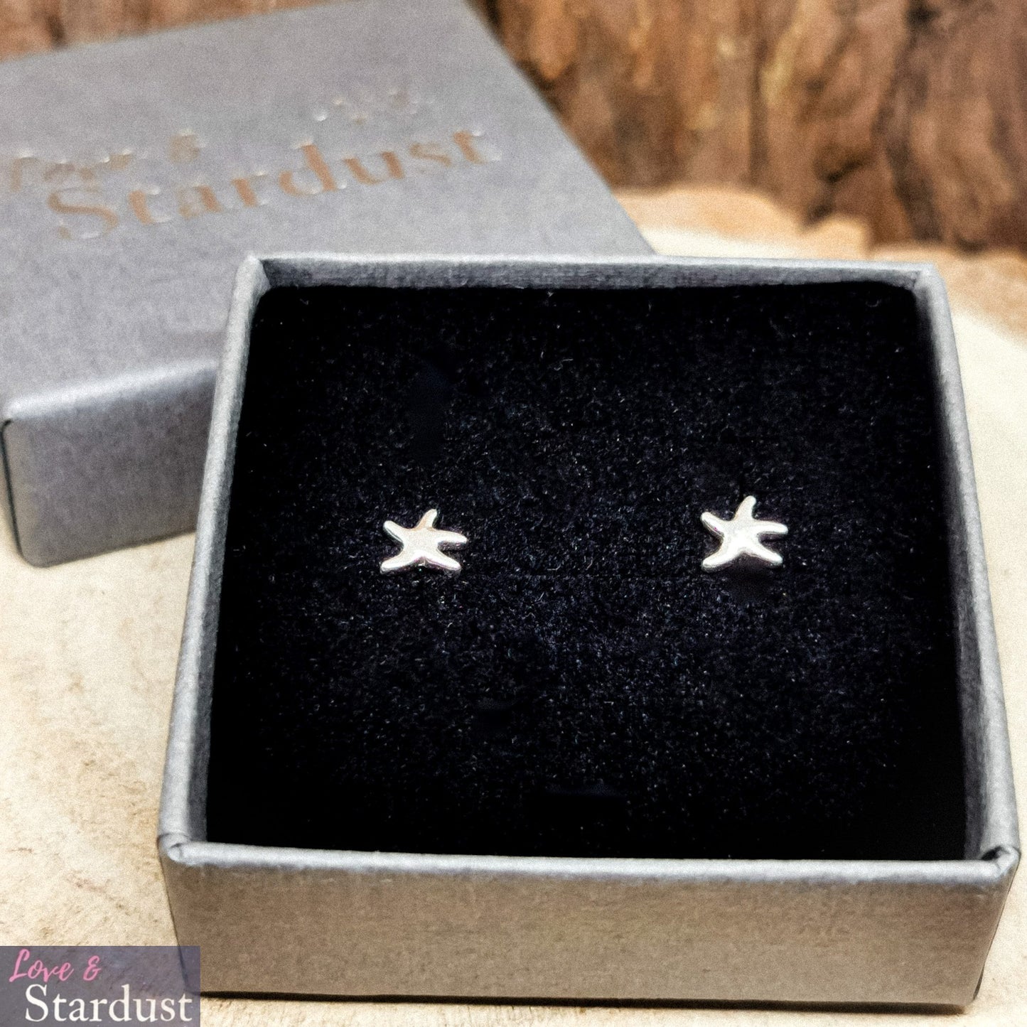 TINY STARFISH Sterling Silver Earrings