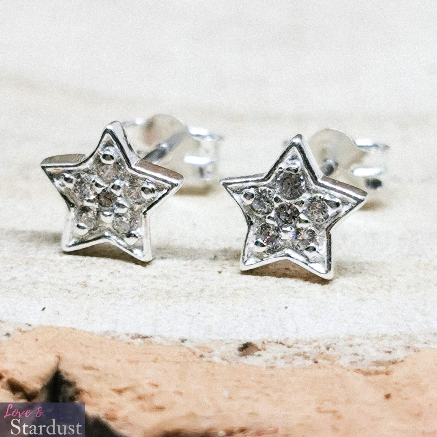 STARS Sterling Silver & CZ Earrings