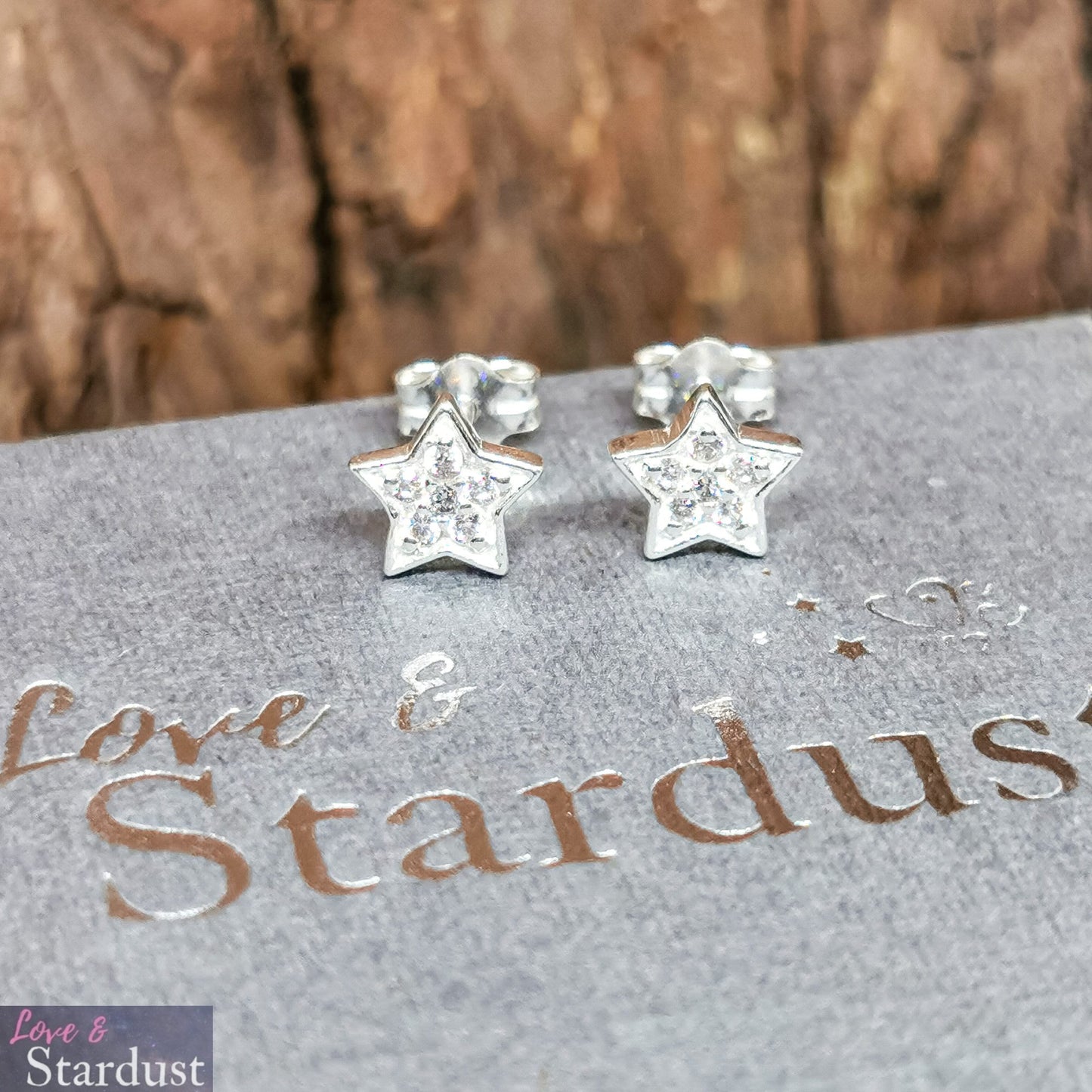 STARS Sterling Silver & CZ Earrings