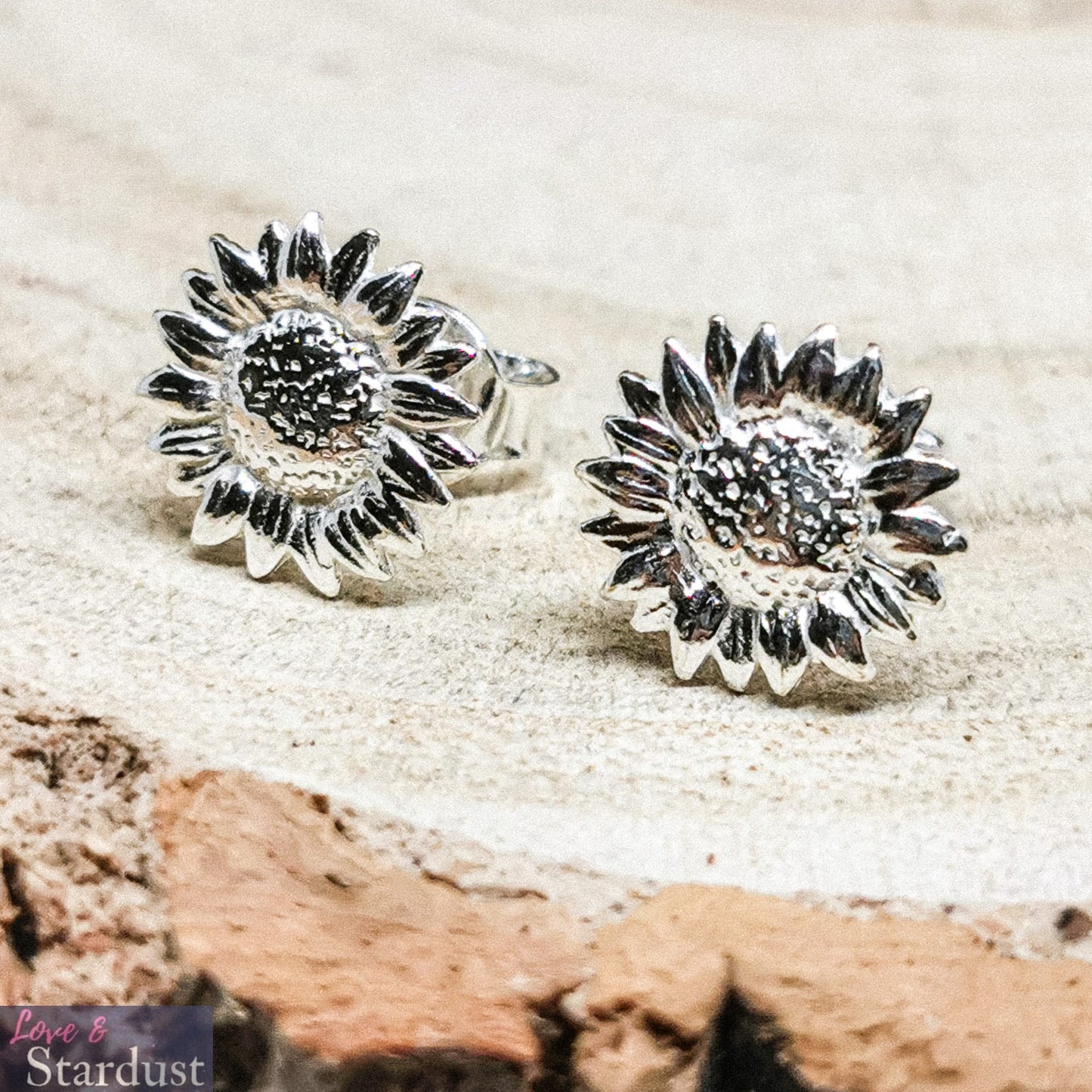 SUNFLOWER Sterling Silver Earrings