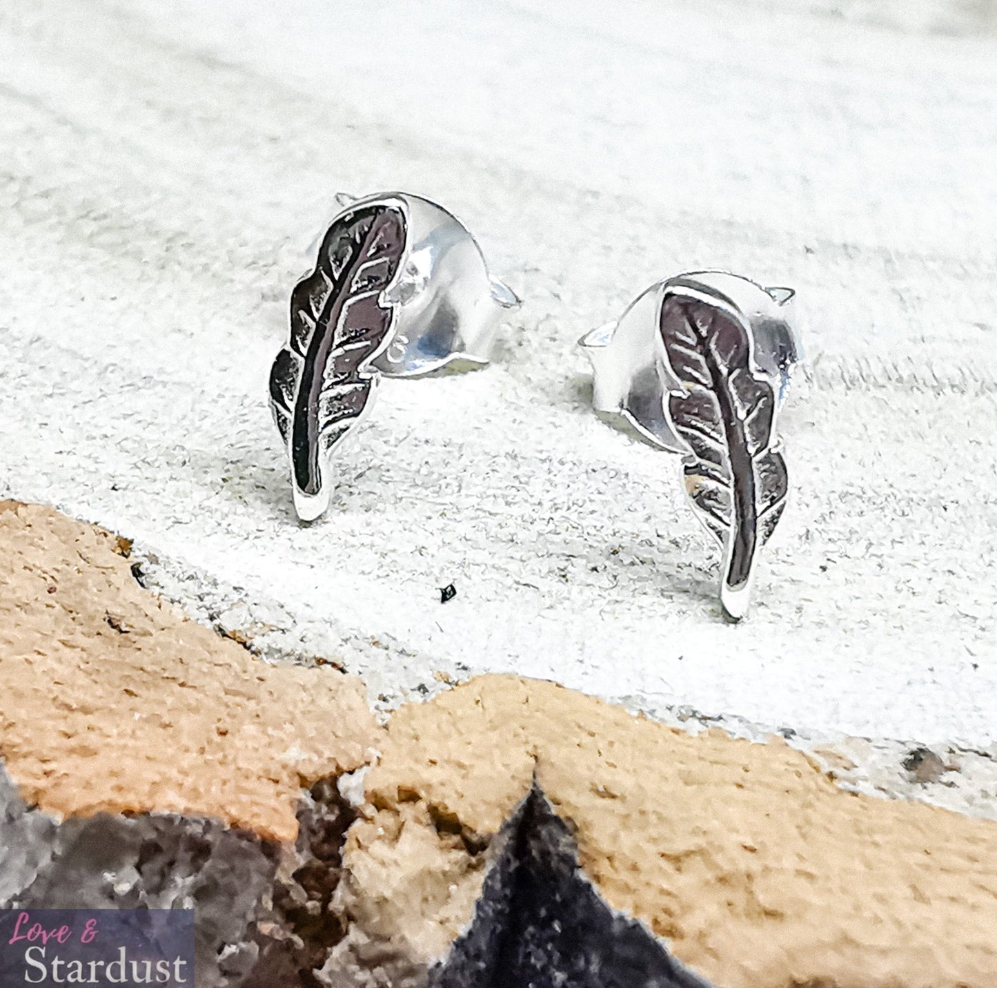 TINY FEATHER Sterling Silver Earrings