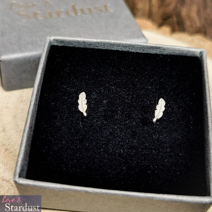 TINY FEATHER Sterling Silver Earrings