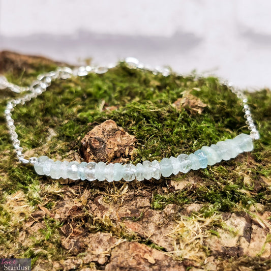 AQUAMARINE Sterling Silver Teen/Small Bracelet