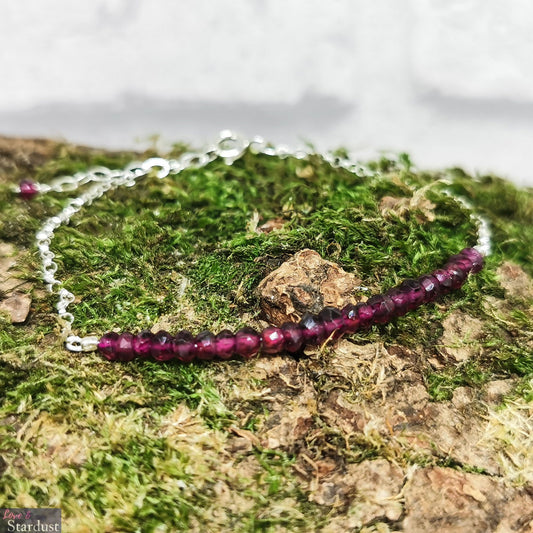 GARNET Sterling Silver Teen/Small Bracelet