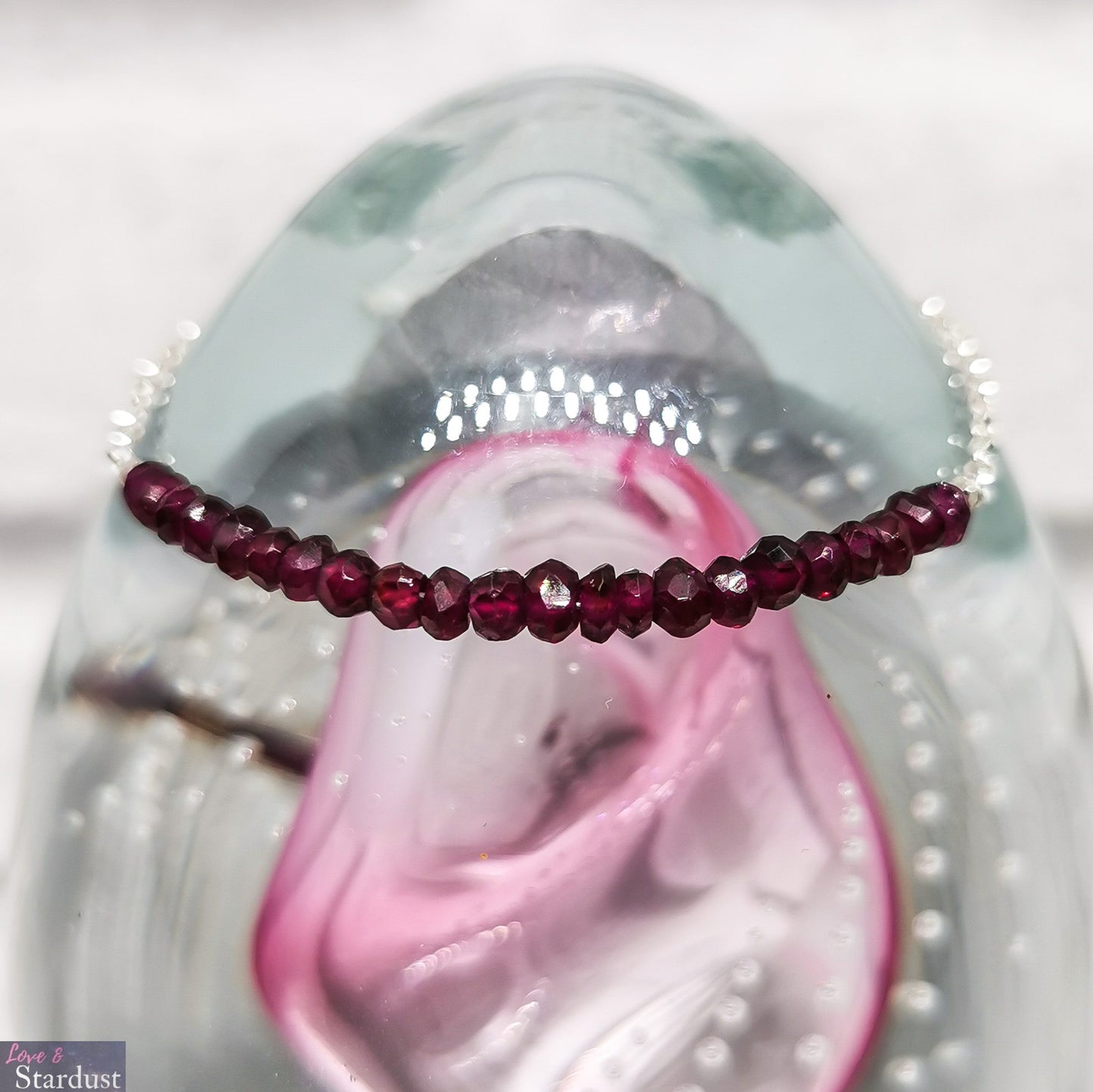 GARNET Sterling Silver Teen/Small Bracelet