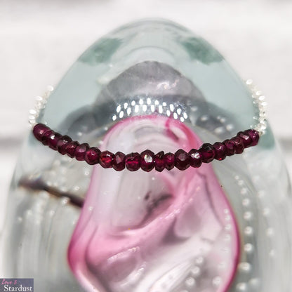 GARNET Sterling Silver Teen/Small Bracelet
