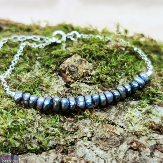 PEACOCK PEARL Sterling Silver Teen/Small Bracelet