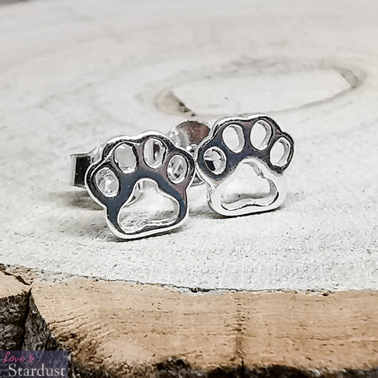 OPEN PAWPRINT Sterling Silver Earrings