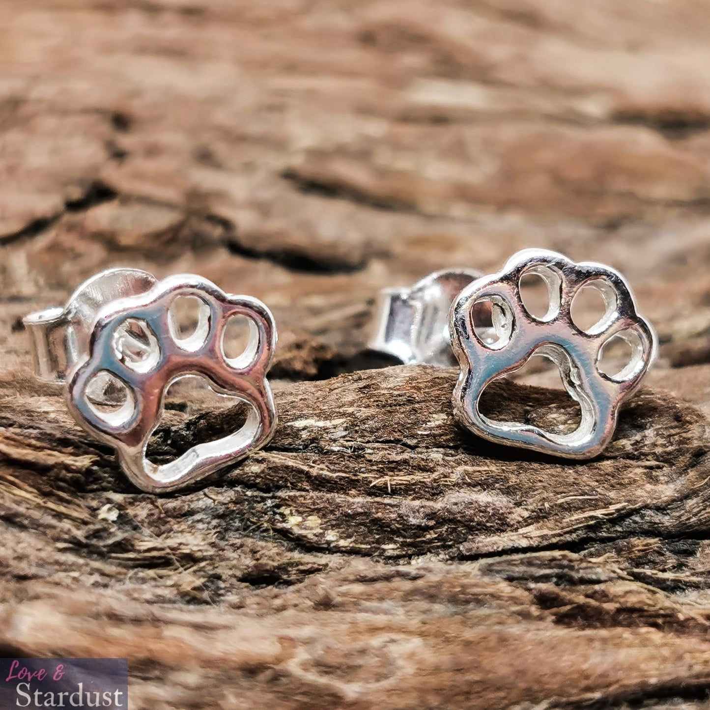 OPEN PAWPRINT Sterling Silver Earrings