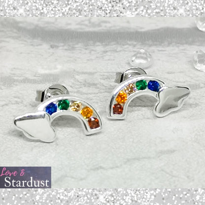 RAINBOW CZ Sterling Silver Earrings