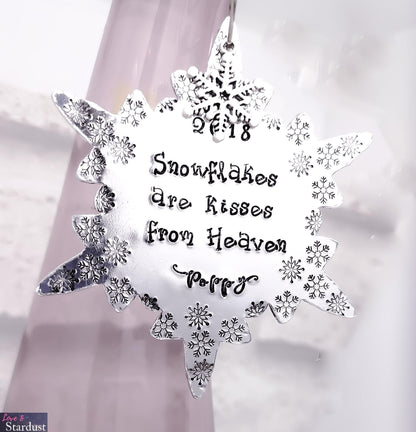 SNOWFLAKES ARE KISSES FROM HEAVEN Personalised Tree Decoration