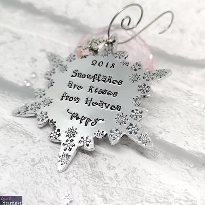 SNOWFLAKES ARE KISSES FROM HEAVEN Personalised Tree Decoration