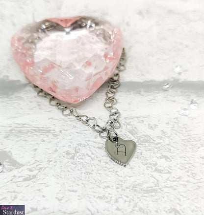 INITIAL Heart Link Bracelet