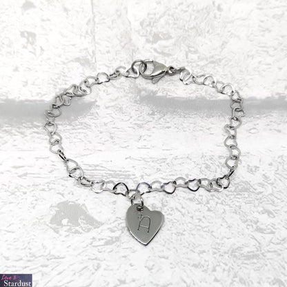 INITIAL Heart Link Bracelet