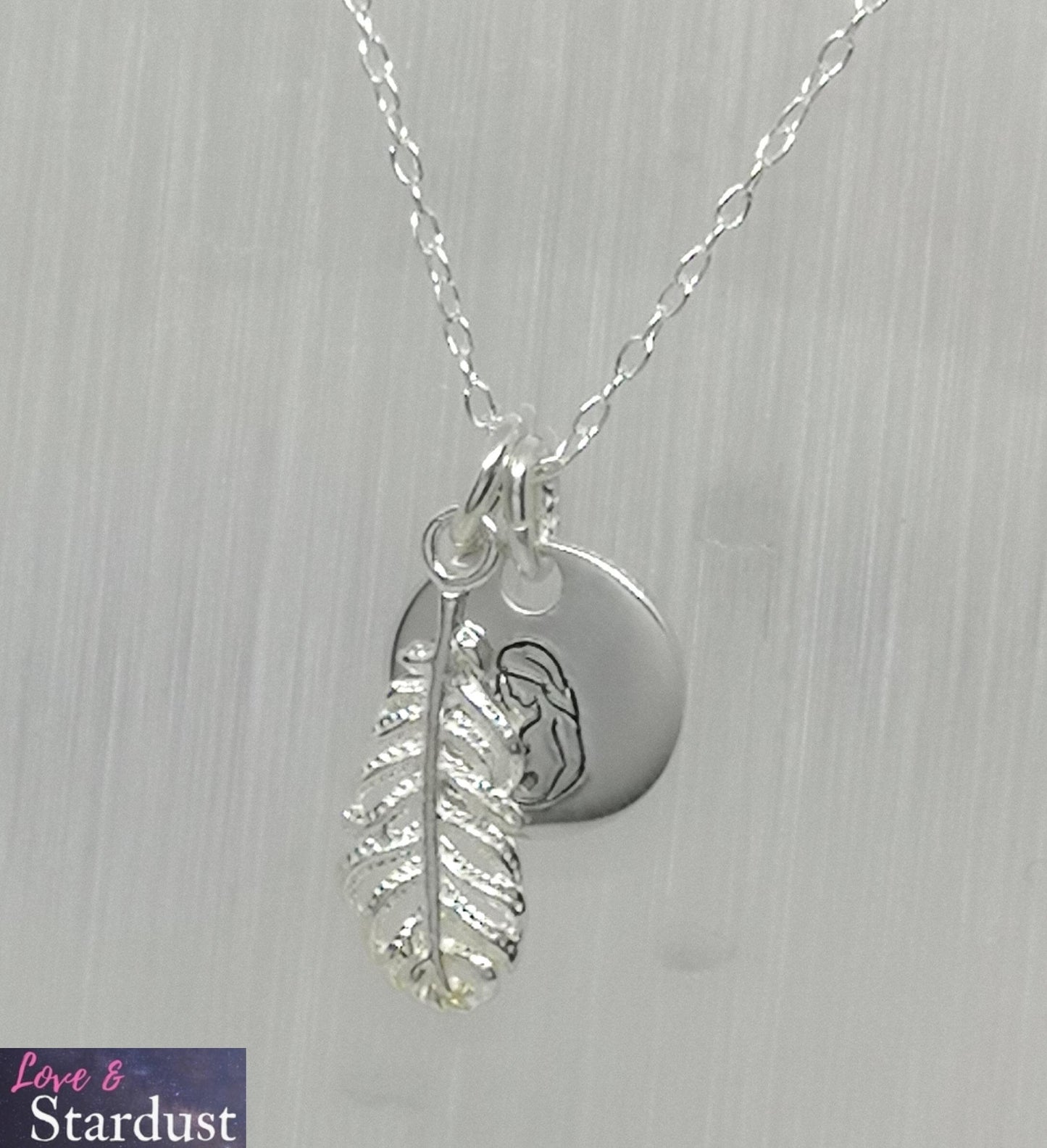 PREGNANCY LOSS Sterling Silver Necklace (optional Feather)