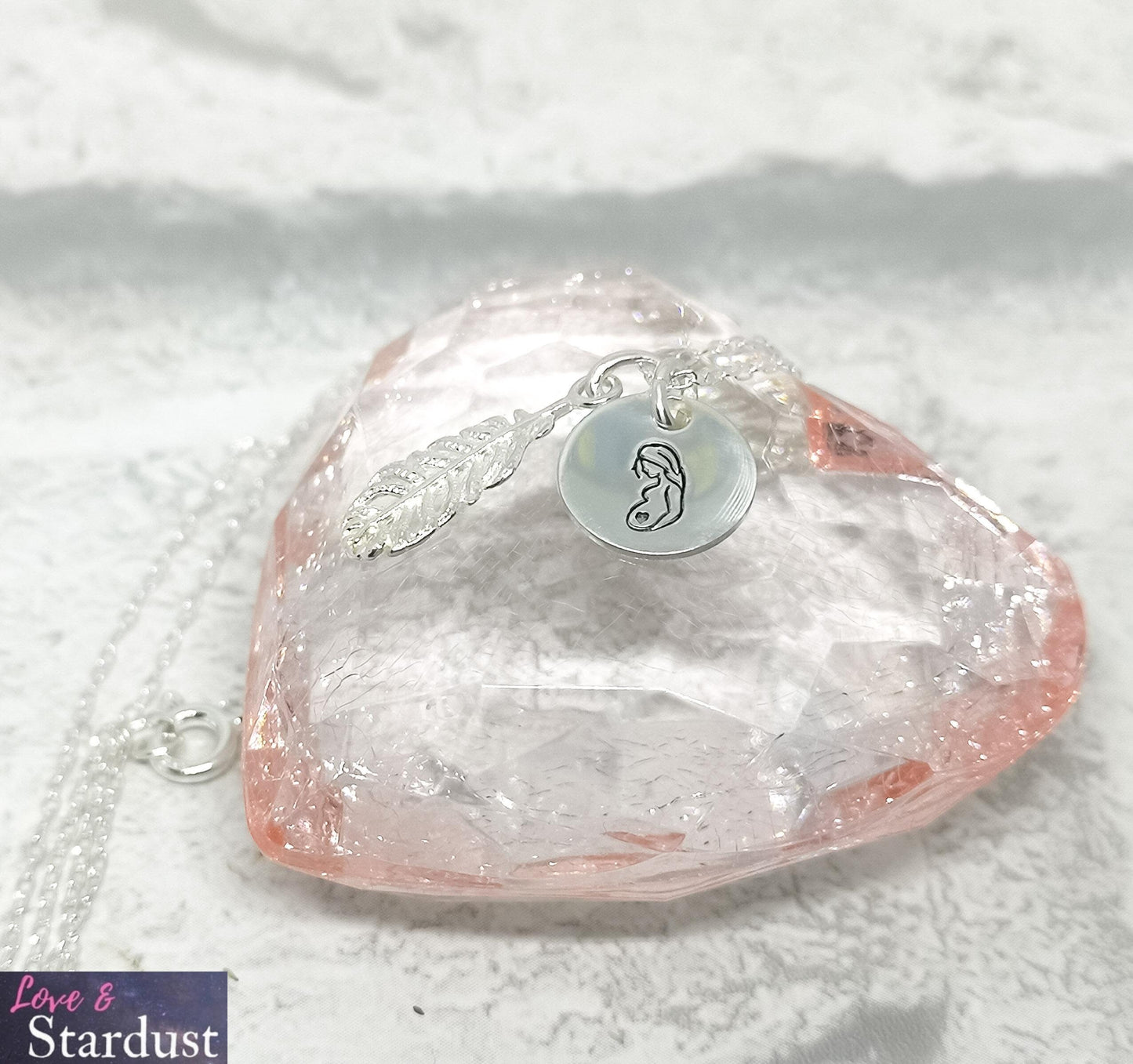 PREGNANCY LOSS Sterling Silver Necklace (optional Feather)