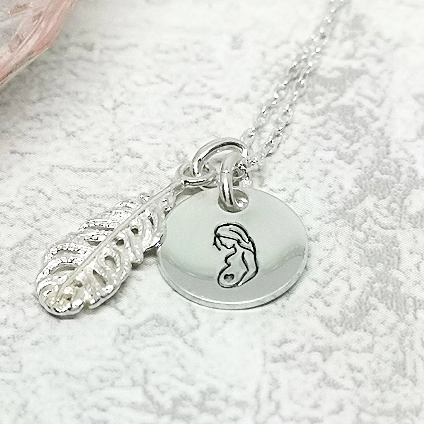 PREGNANCY LOSS Sterling Silver Necklace (optional Feather)