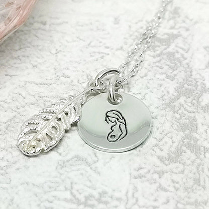 PREGNANCY LOSS Sterling Silver Necklace (optional Feather)