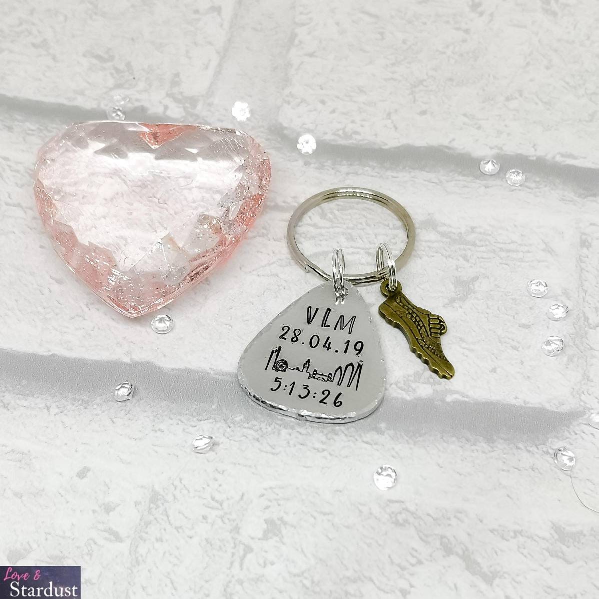 LONDON MARATHON RACE TIME Personalised Keyring