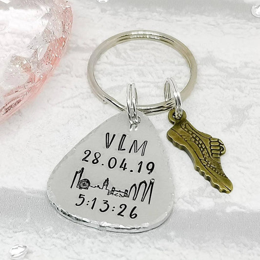 LONDON MARATHON RACE TIME Personalised Keyring