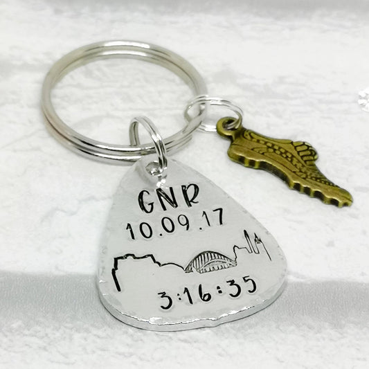 GREAT NORTH RUN RACE TIME Personalised Keyring