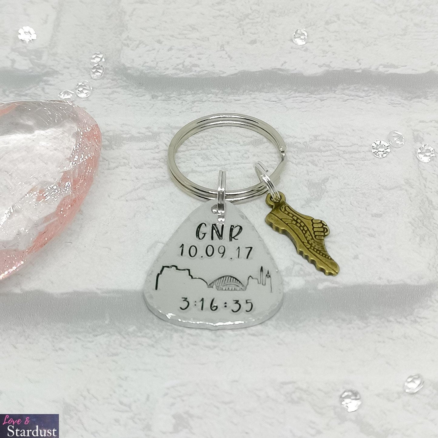 GREAT NORTH RUN RACE TIME Personalised Keyring