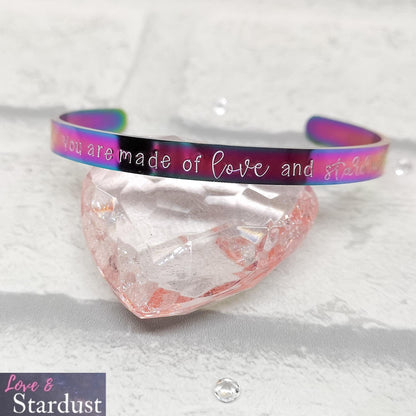 YOU ARE MADE OF LOVE & STARDUST Cuff Bracelet