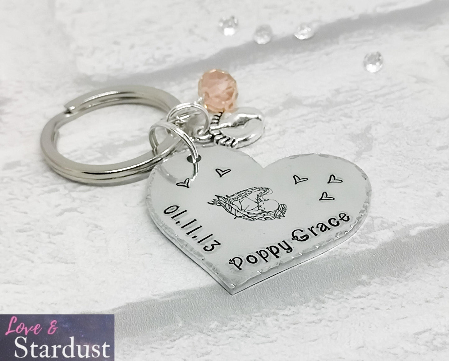 ANGEL BABY Heart Keyring