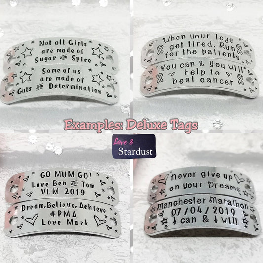 CUSTOM/PERSONALISED Trainer Tags - DELUXE up to 3 lines