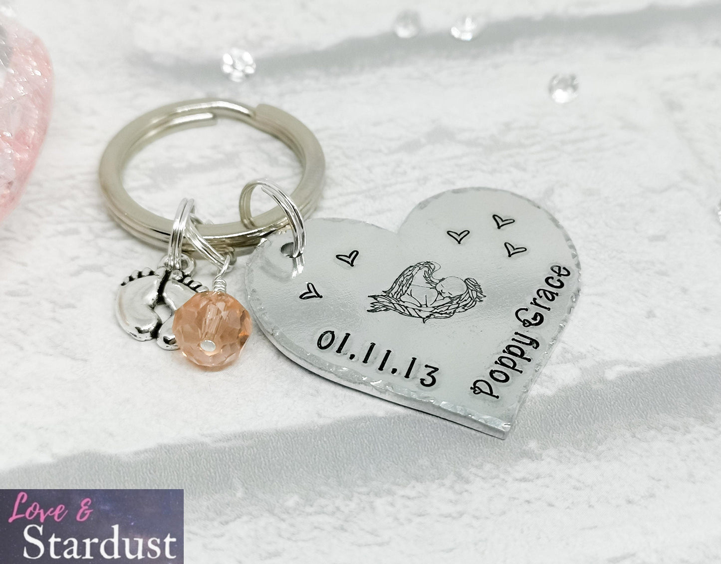 ANGEL BABY Heart Keyring