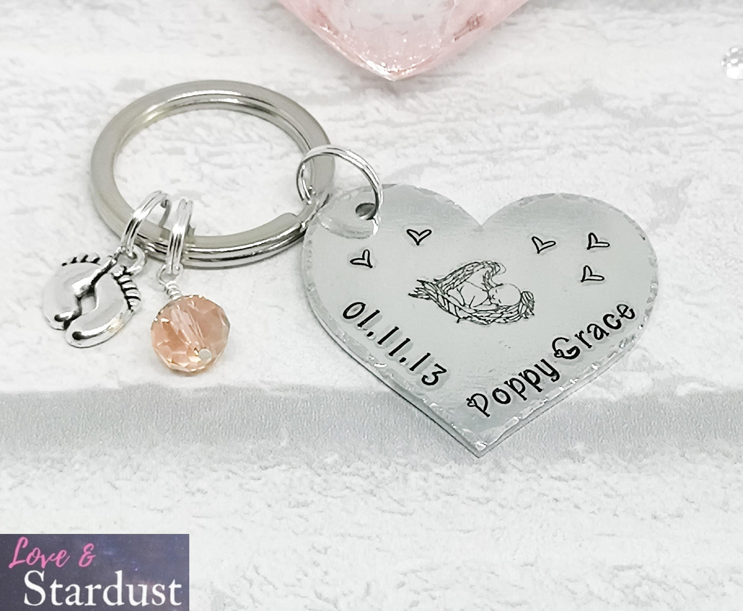 ANGEL BABY Heart Keyring