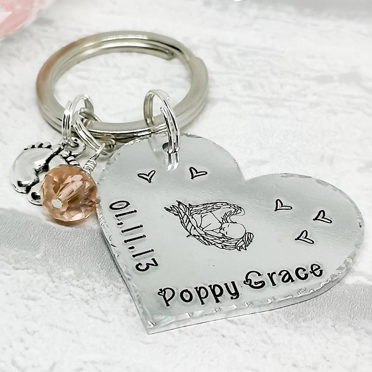 ANGEL BABY Heart Keyring