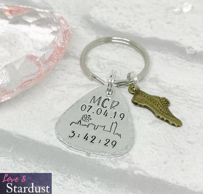 MANCHESTER MARATHON RACE TIME Personalised Keyring