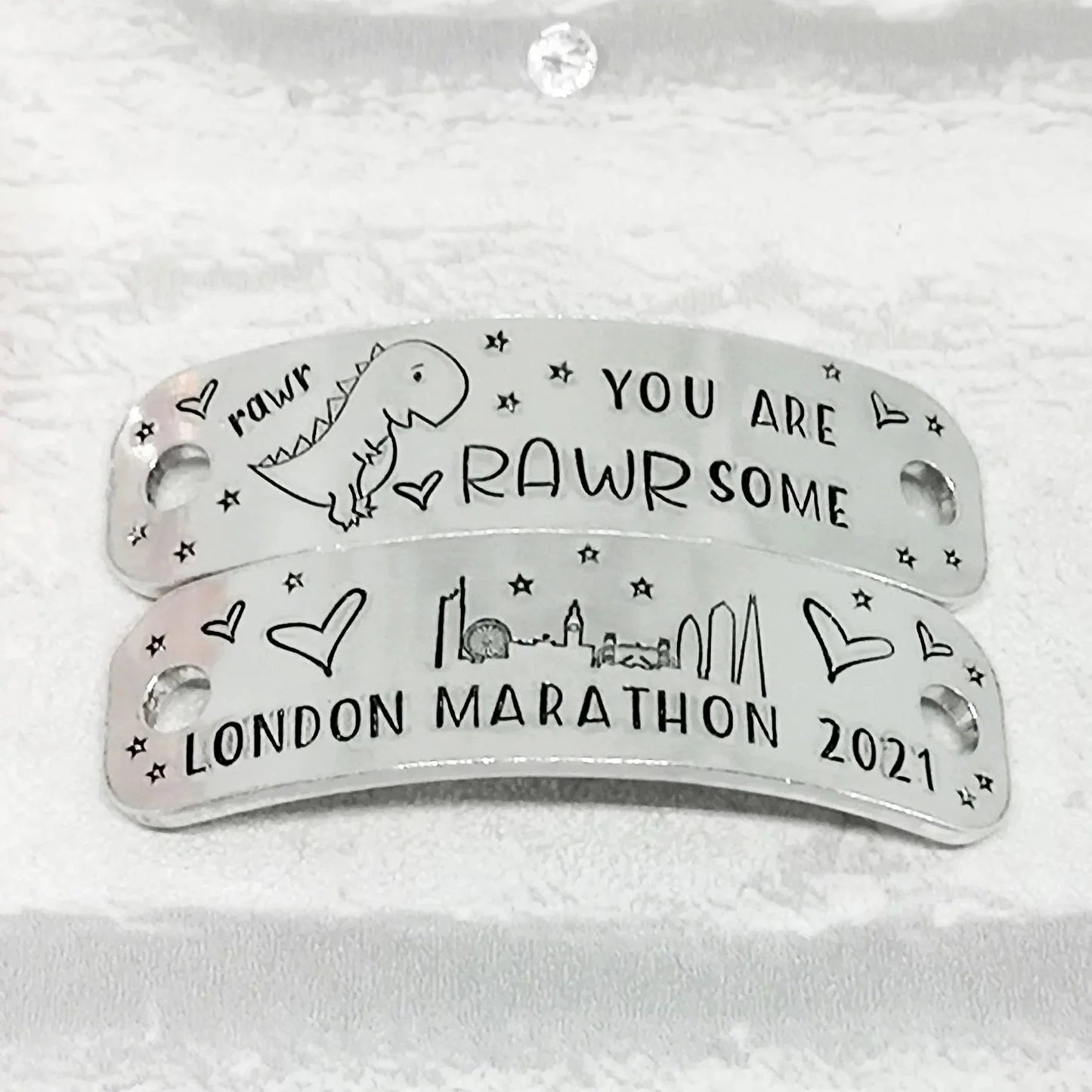 YOU ARE RAWRSOME London Skyline Trainer Tags