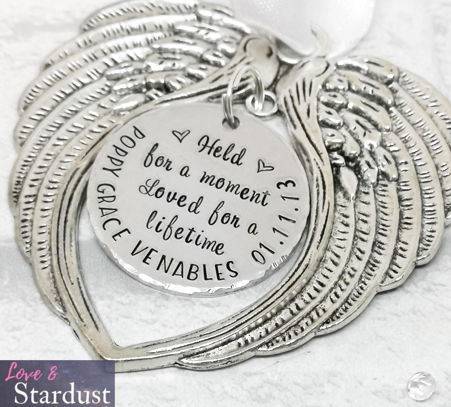 HELD FOR A MOMENT Angel Wings Ornament