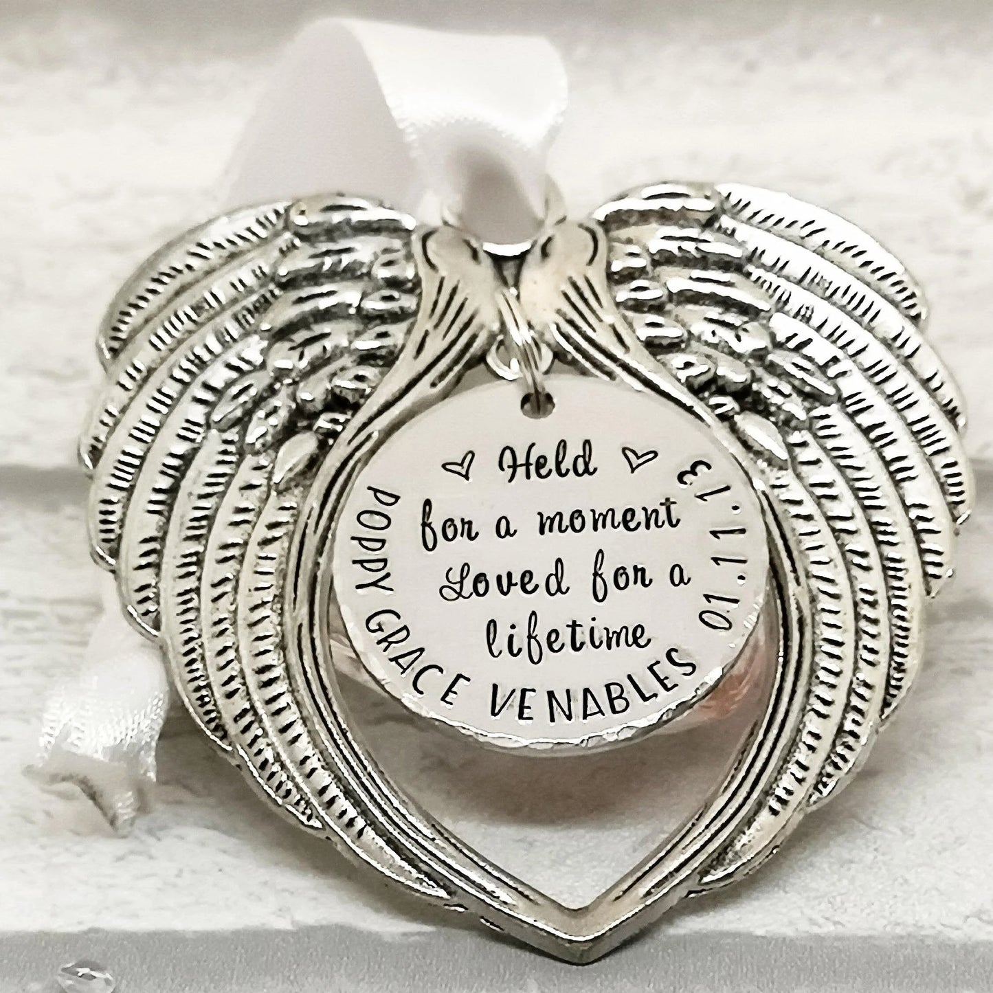 HELD FOR A MOMENT Angel Wings Ornament