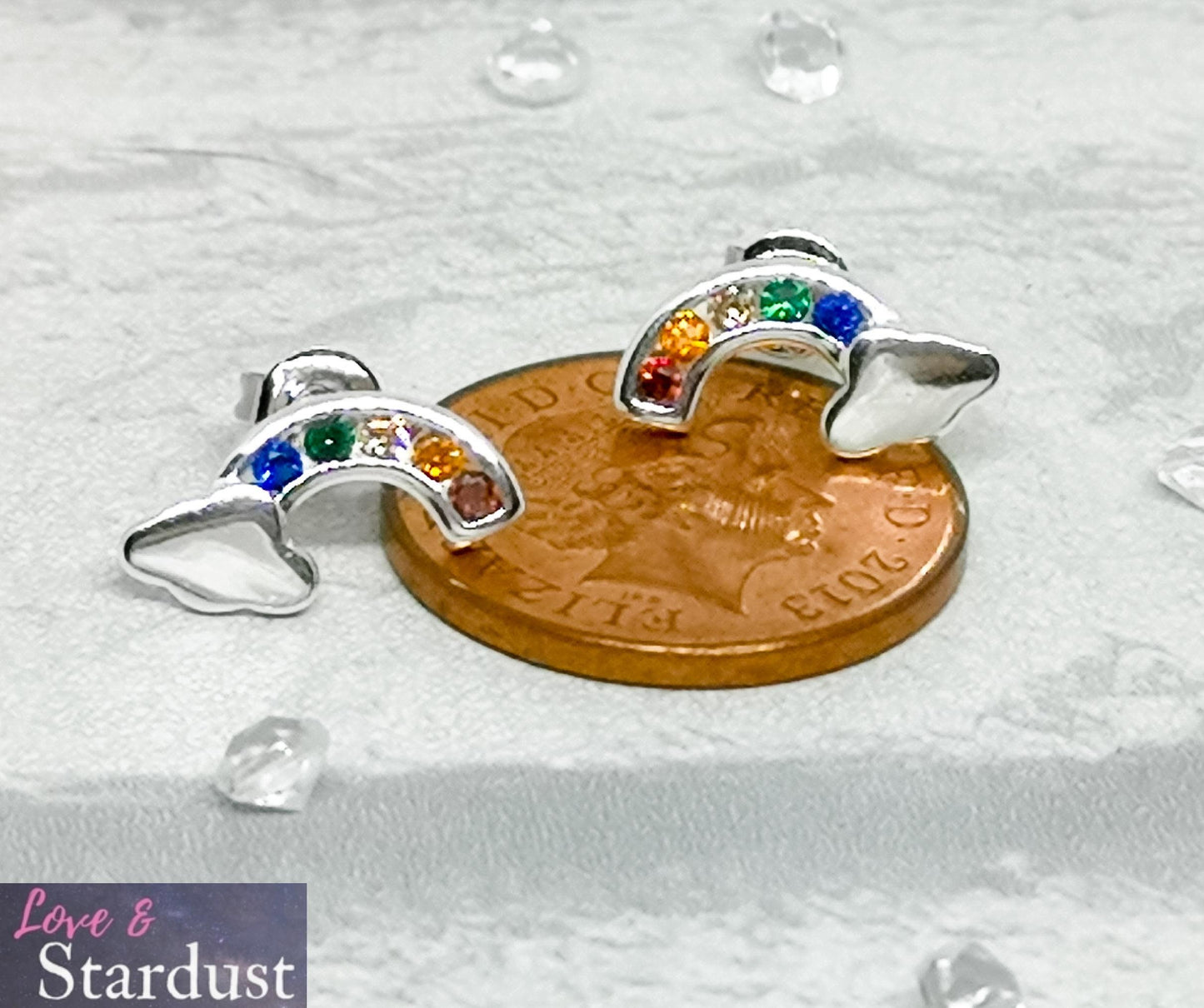 RAINBOW CZ Sterling Silver Earrings