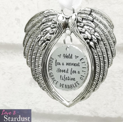 HELD FOR A MOMENT Angel Wings Ornament