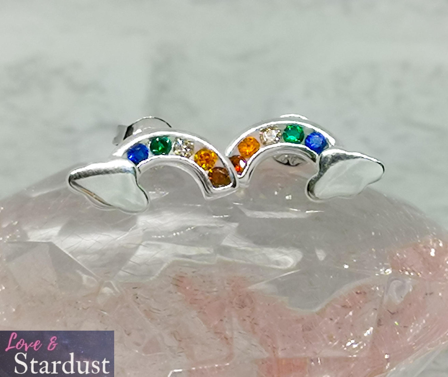 RAINBOW CZ Sterling Silver Earrings