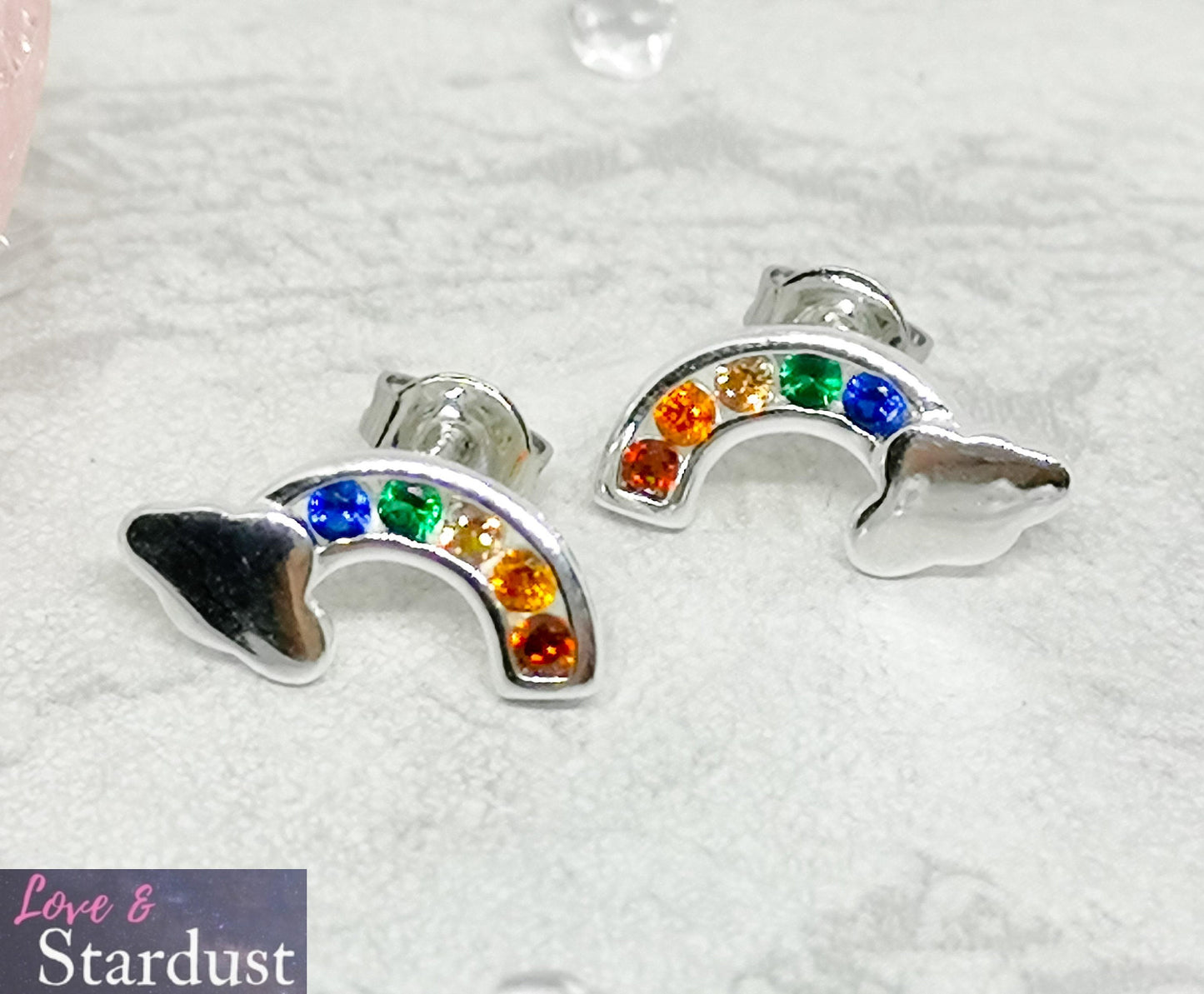 RAINBOW CZ Sterling Silver Earrings