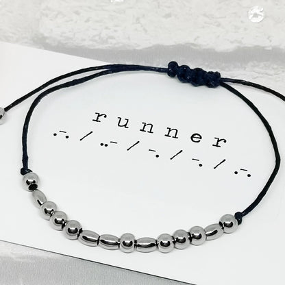 RUNNER Morse Code Bracelet