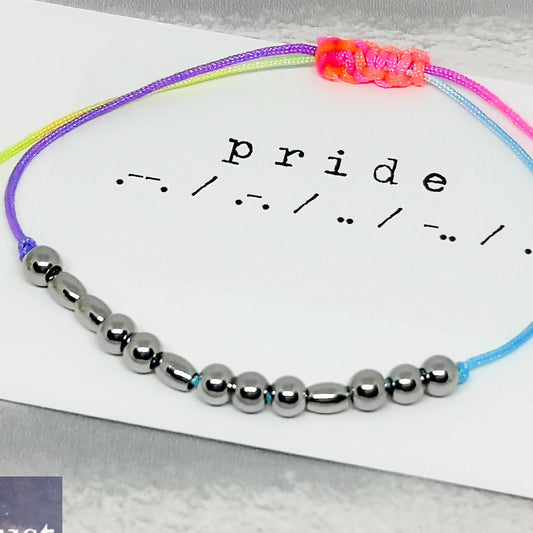 PRIDE Morse Code Bracelet