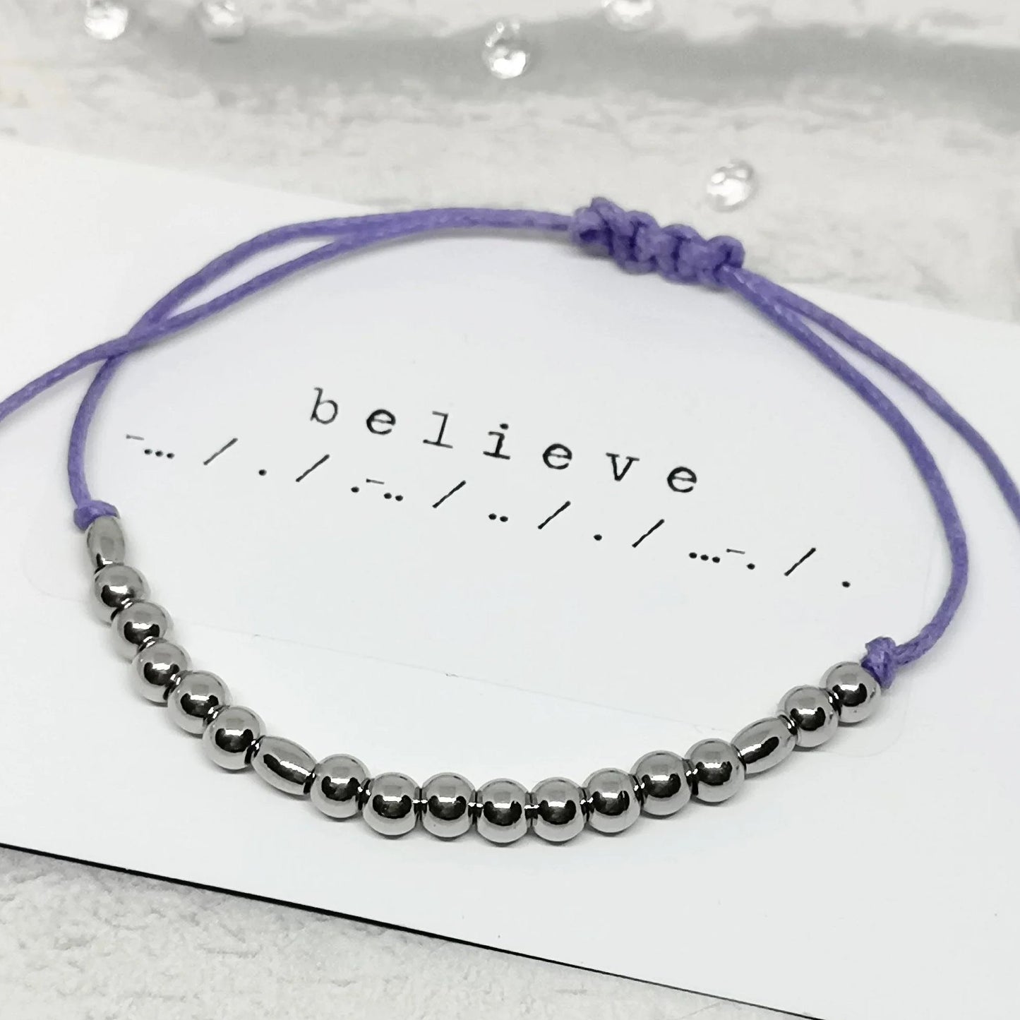 BELIEVE Morse Code Bracelet