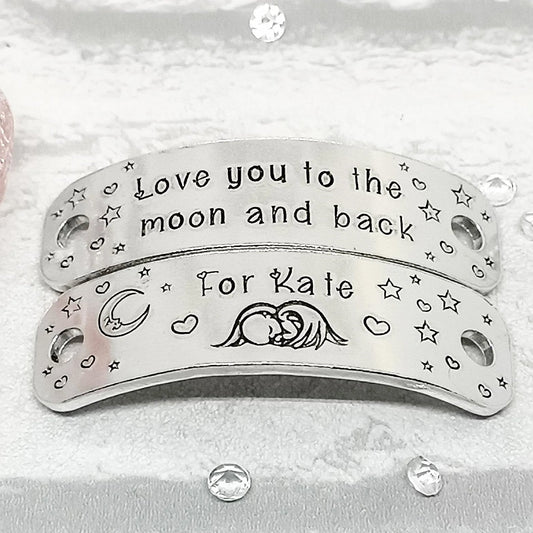 LOVE YOU TO THE MOON & BACK Personalised Trainer Tags - Singleton