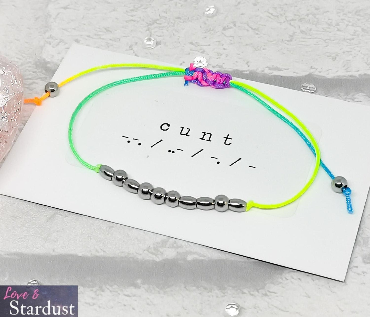 CUNT Morse Code Bracelet