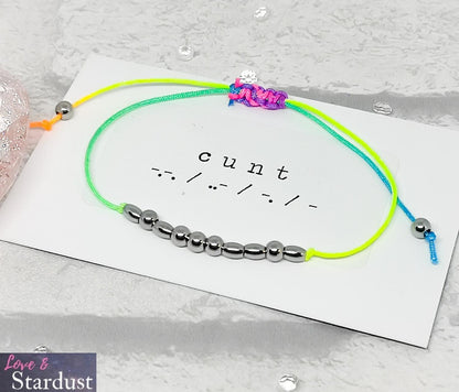 CUNT Morse Code Bracelet