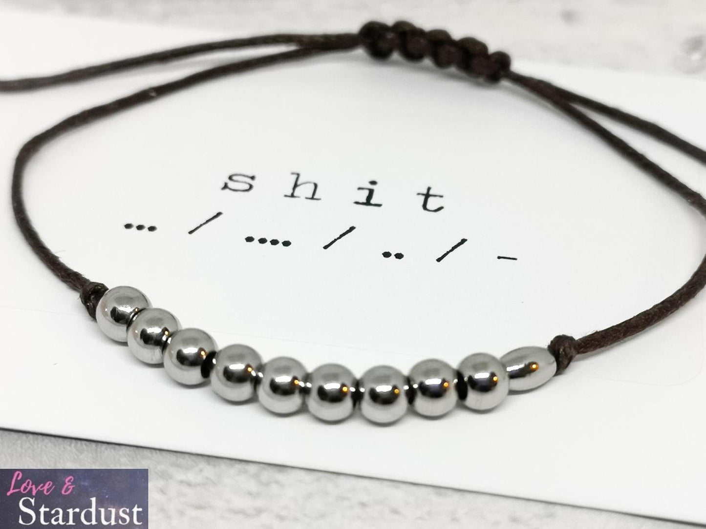 SHIT Morse Code Bracelet