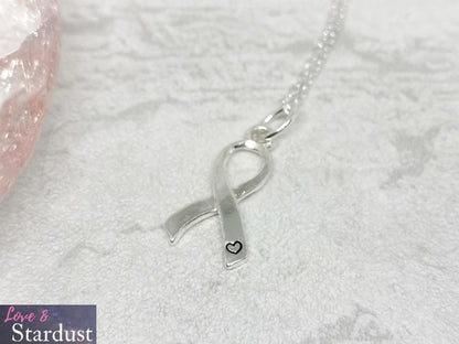 AWARENESS RIBBON Sterling Silver Necklace